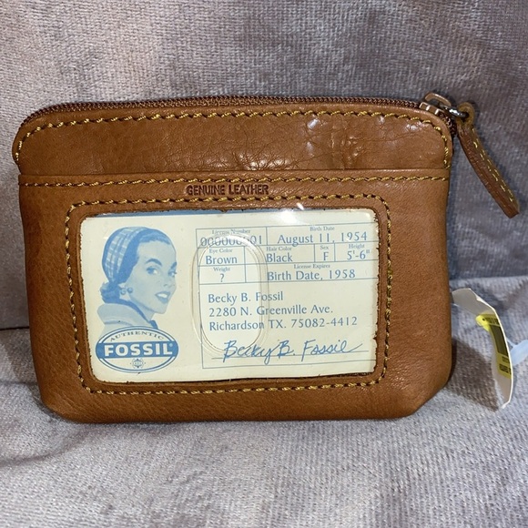 🆕 Fossil Brown Leather crossbody Messenger Bag and wallet Y2K - Picture 12 of 16